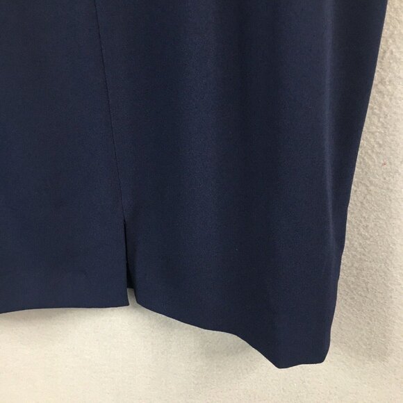 Trina Turk Dress Women 8 Navy Blue Crossover Cape Back V Neck Sassy Fun NEW - Picture 16 of 16